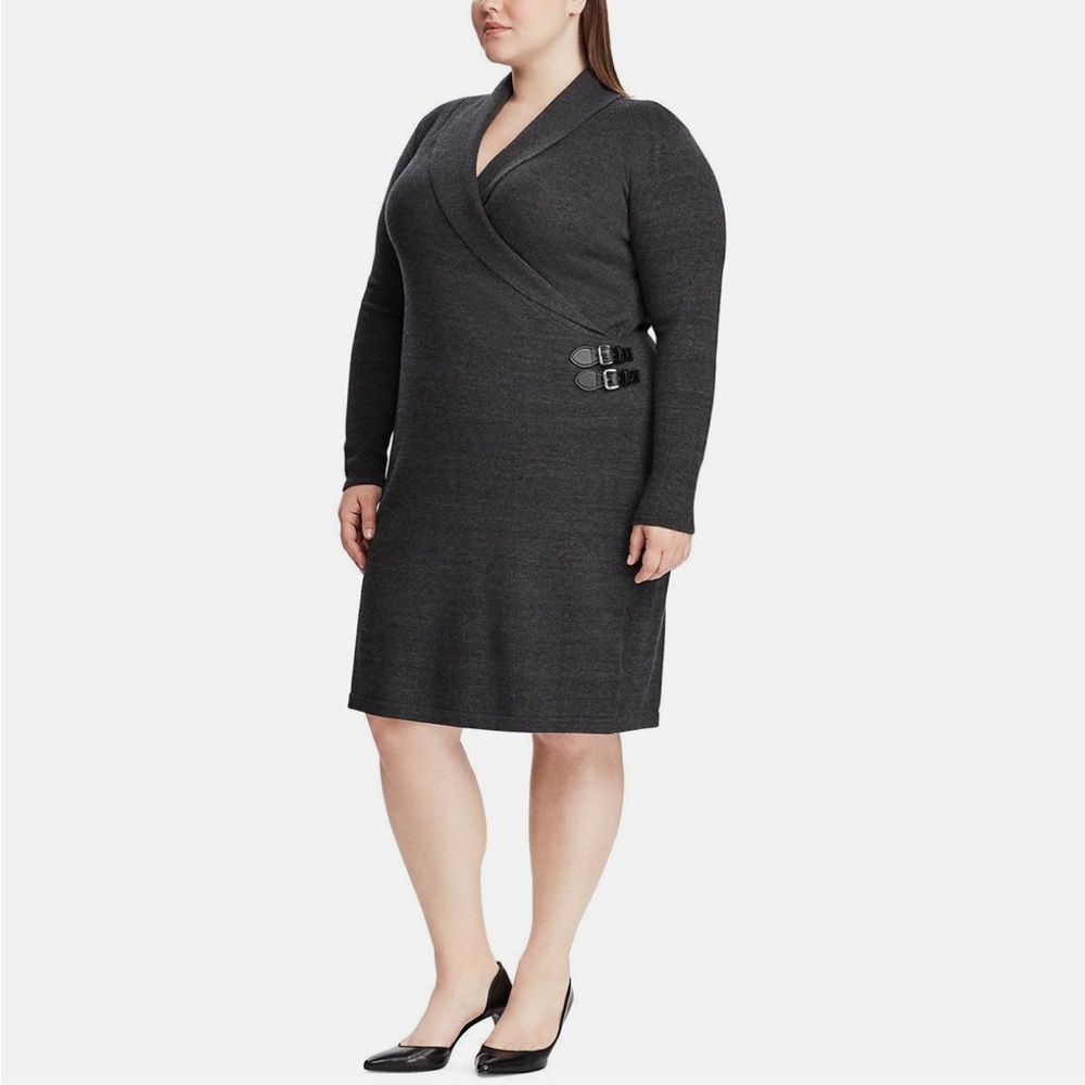 Chaps Knit Shawl Collar Sweater Dress